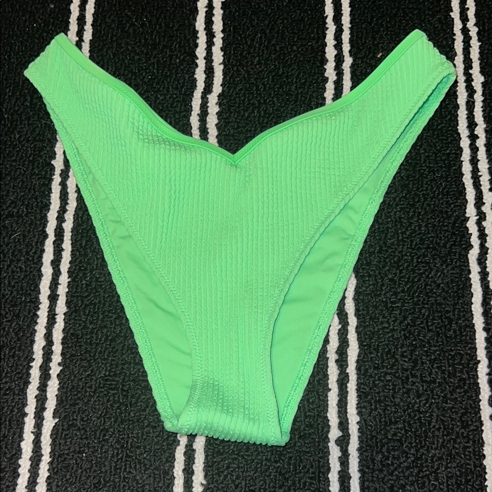 Aerie Neon Green High Cut Bikini Bottoms